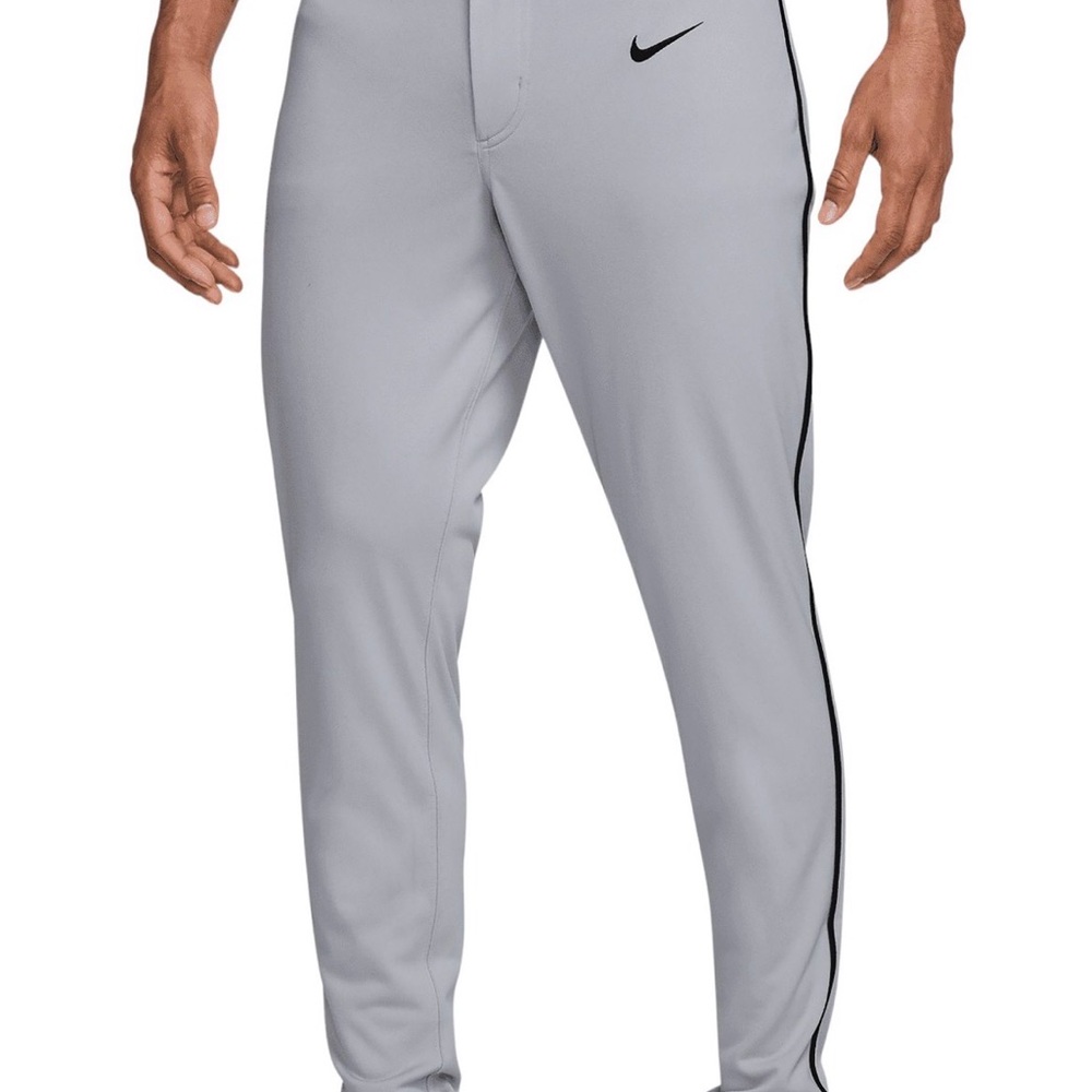 Nike Men's Light Gray Joggers with Black Accents